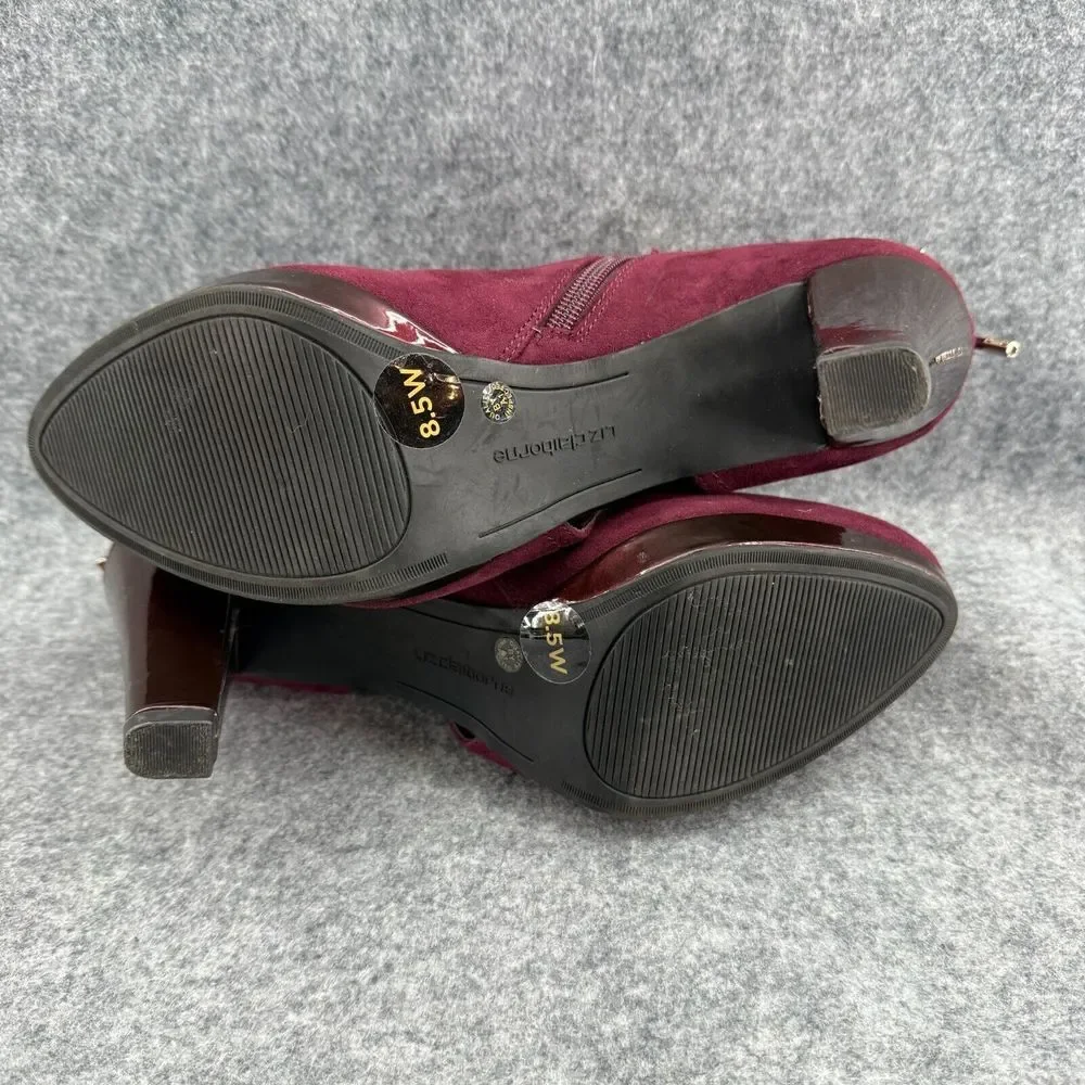 Liz Claiborne Elsie Heels Womens 8.5‎ Maroon Burgundy Shoes Pumps Office Party